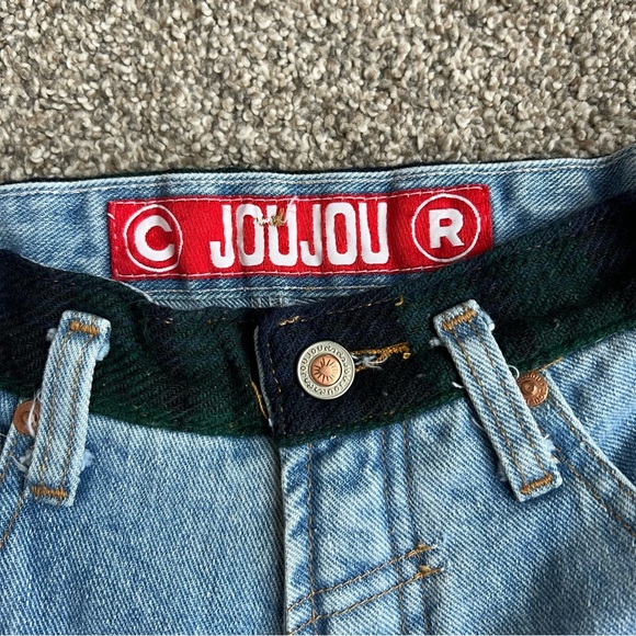 Jou Jou Vintage Light Wash Straight Leg Jean with Blue/green Plaid, Size… - Picture 4 of 10